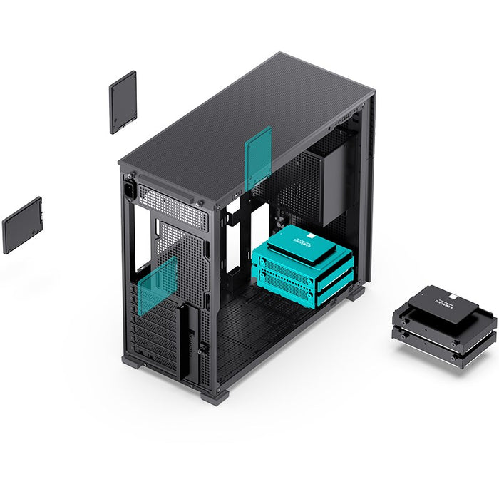 Кутия Jonsbo D41 Screen TG, mATX, Черна