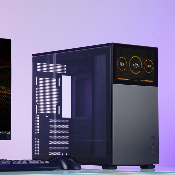 Кутия Jonsbo D41 Screen TG, mATX, Черна