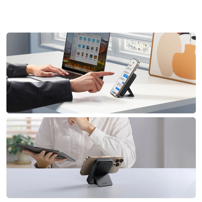 Joyroom магнитна безжична Преносима батерия Powerbank JR-PBM11 22.5W със стойка (черна)