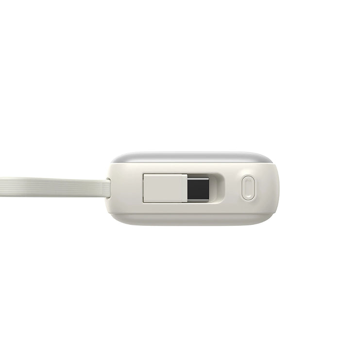 Joyroom JR-PBF27 10000mAh 22.5W Преносима батерия Powerbank с вграден USB-C и Lightning кабели - бял