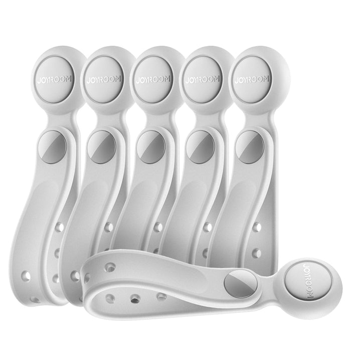 Joyroom JR-ZS422 Силиконова кабелна превръзка с магнит, комплект от 6 броя - бяла