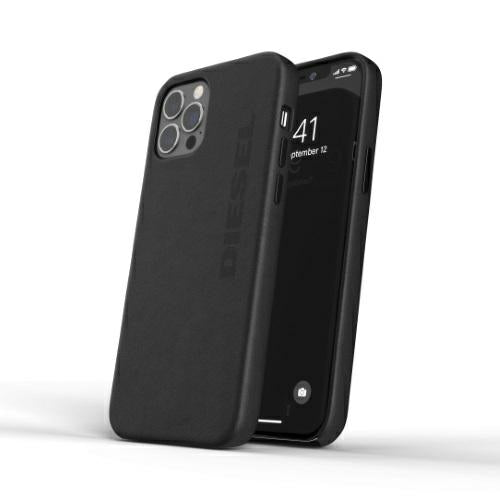 Кожен калъф Diesel Moulded Case Premium LeatherWrap за iPhone 12 Pro Max, черен