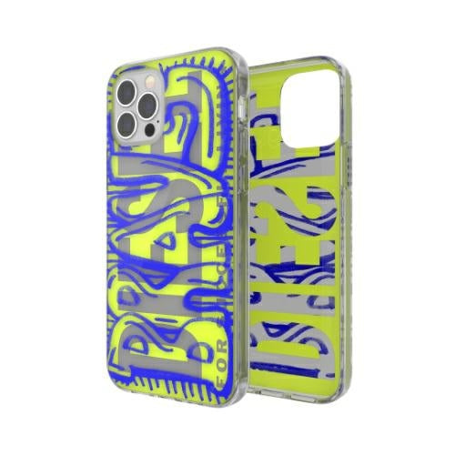 Прозрачен калъф Diesel Snap Case AOP 42565 за iPhone 12 Pro Max, синьо-лимонков