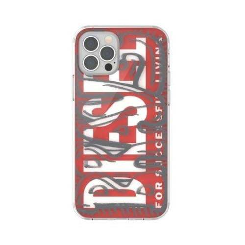 Калъф Diesel Snap Case Clear AOP за iPhone 12 Pro Max, червено-сив — 1 бр.