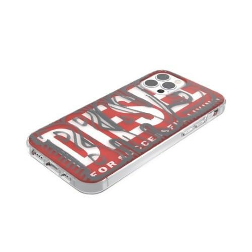 Калъф Diesel Snap Case Clear AOP за iPhone 12 Pro Max, червено-сив — 1 бр.