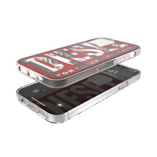 Калъф Diesel Snap Case Clear AOP за iPhone 12 Pro Max, червено-сив — 1 бр.