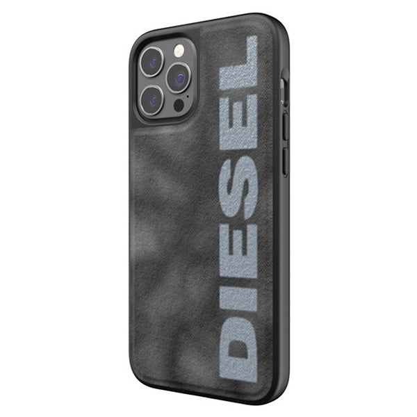 Твърд калъф Diesel Moulded Case Bleached Denim за iPhone 12/12 Pro, сиво-бял