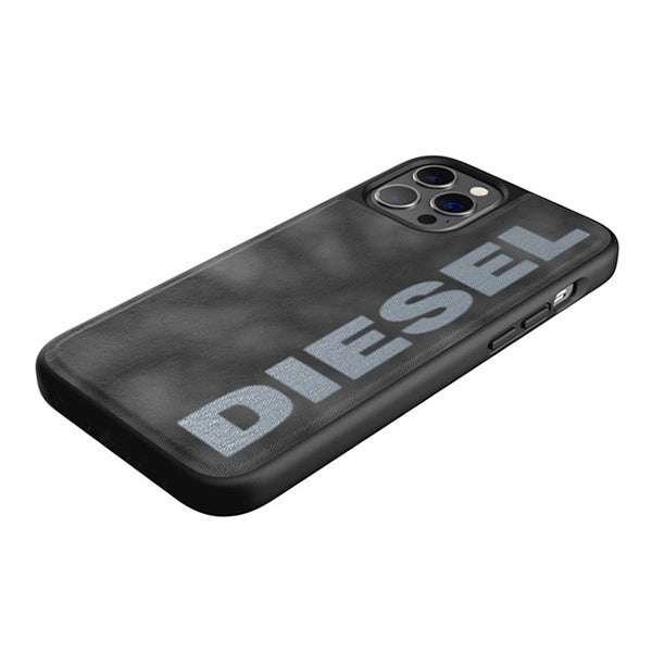 Твърд калъф Diesel Moulded Case Bleached Denim за iPhone 12/12 Pro, сиво-бял