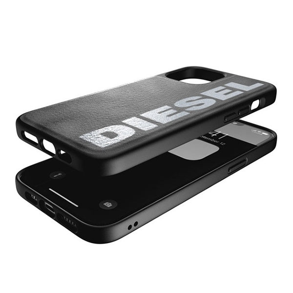 Твърд калъф Diesel Moulded Case Bleached Denim за iPhone 12/12 Pro, сиво-бял