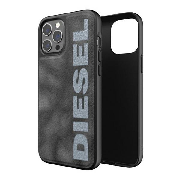 Твърд калъф Diesel Moulded Case Bleached Denim за iPhone 12/12 Pro, сиво-бял