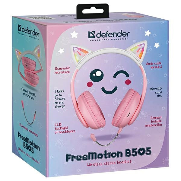 Слушалки Defender Freemotion M1 M0 LED, розови