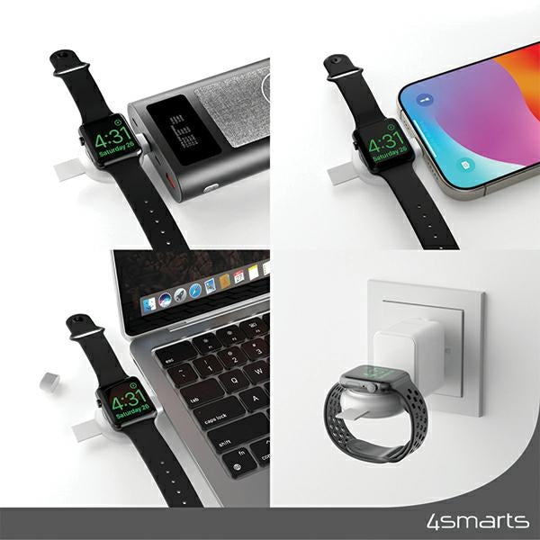 Индукционно зарядно 4smarts FastCharger MFI за Apple Watch, сребристо