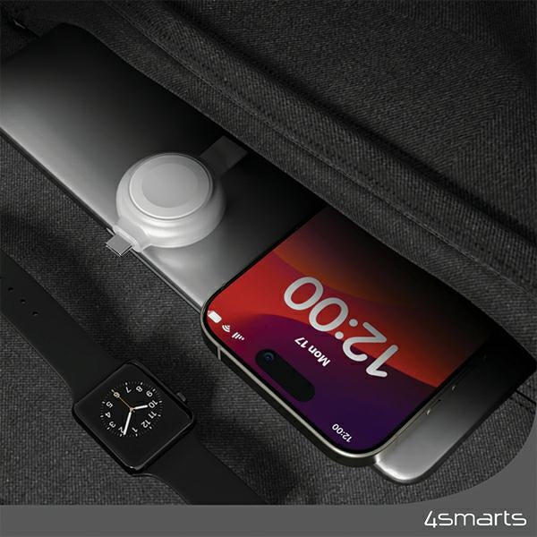 Индукционно зарядно 4smarts FastCharger MFI за Apple Watch, сребристо