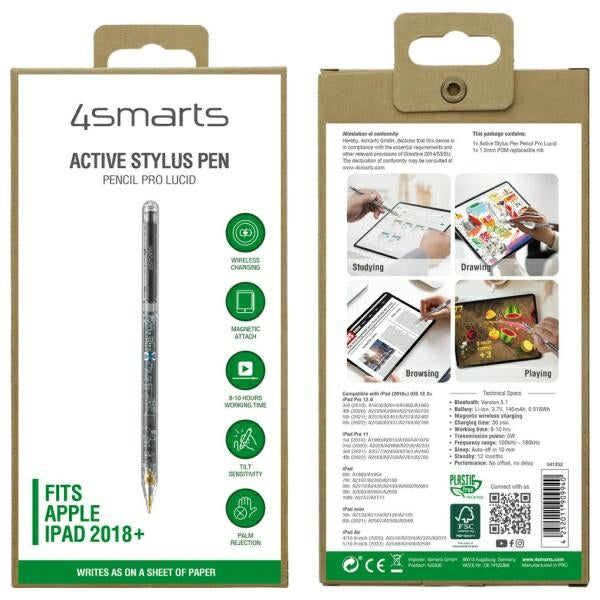 Активен стилус 4smarts Active Stylus Pen Pencil Pro Lucid transparent за iPad, прозрачен