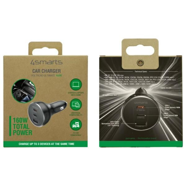 Автомобилна зарядна станция 4smarts VoltRoad Ultimate 541224, черна