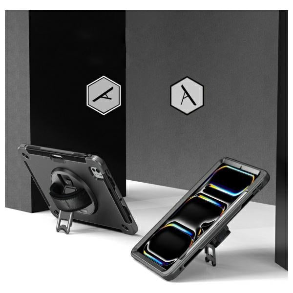 Твърд калъф 4smarts Rugged Case Grip с холдер за iPad Pro 11" M4 2024 / M5 2025