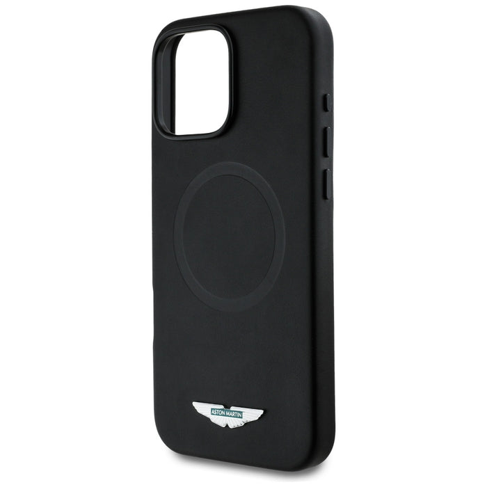 Калъф Aston Martin HC FW Logo MagSafe за iPhone 16 Pro, черен