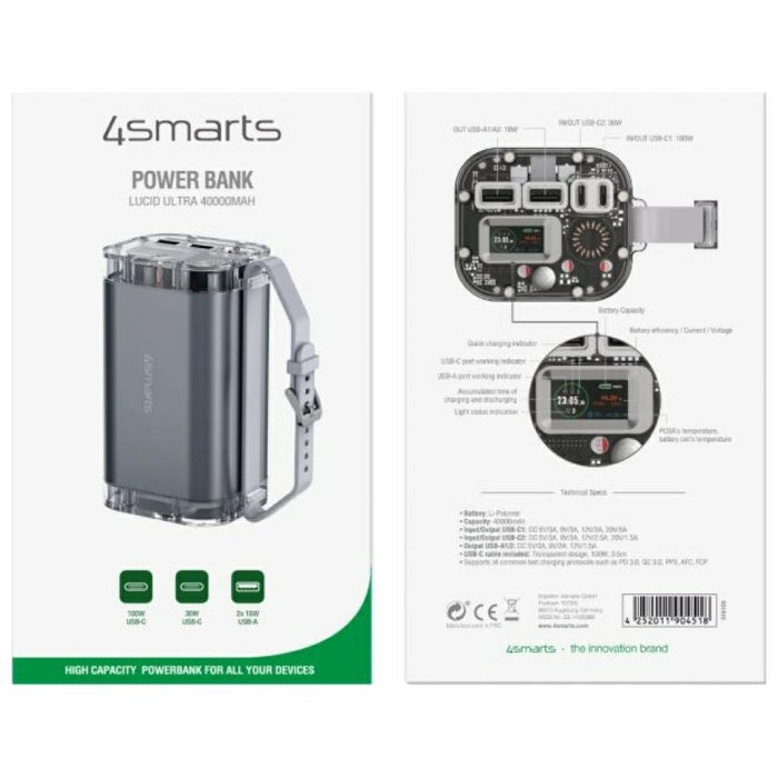 Powerbank 4smarts Lucid Ultra, сив