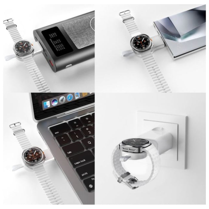 Зарядна станция 4smarts Trident 4smarts Qi2 с ладатор за Galaxy Watch, бяла