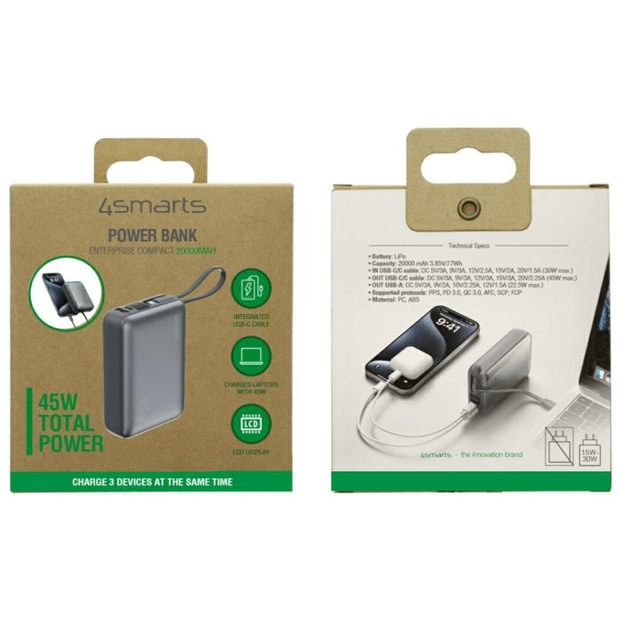 Powerbank 4smarts Enterprise Compact 45W, сив