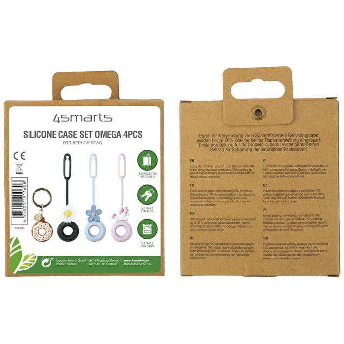 Силиконов калъф 4smarts 4smarts Set Omega за AirTag, многоцветен — 4 бр.