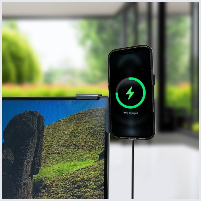 Магнитен държач 4smarts 4smarts Screen Mount Qi2 за монитор, сив