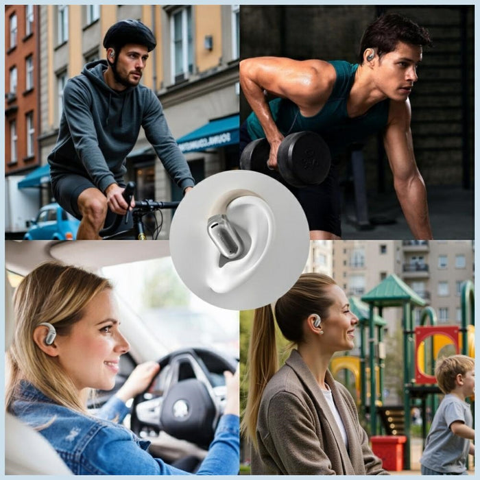 Слушалки 4smarts SkyBuds OWS с екран и преводач AI, бежови
