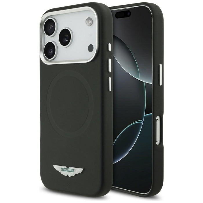 Калъф Aston Martin HC FW Logo MagSafe за iPhone 17 Pro, черен