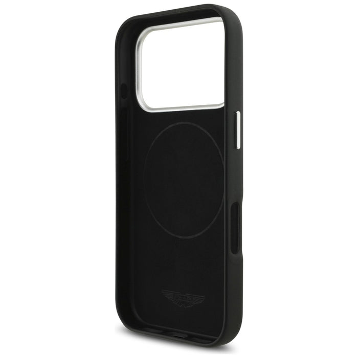 Калъф Aston Martin HC FW Logo MagSafe за iPhone 17 Pro, черен