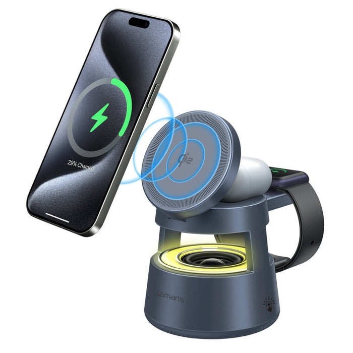 Зарядна станция 4smarts 4smarts Aura Sound Qi2, сива