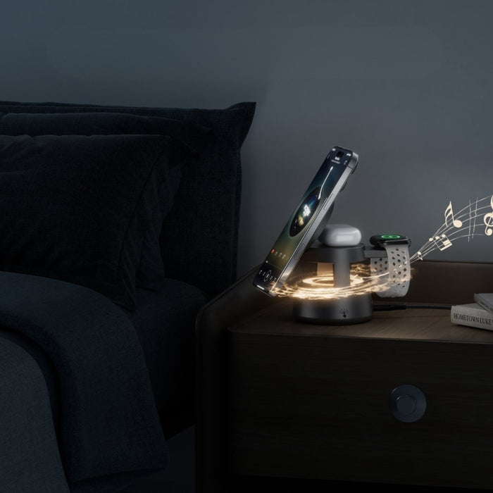 Зарядна станция 4smarts 4smarts Aura Sound Qi2, сива