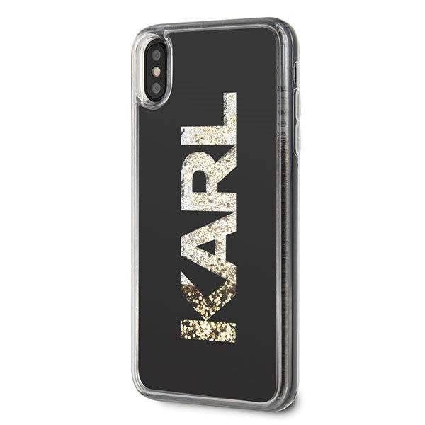 Калъф Karl Lagerfeld KLHCI65KAGBK с Karl logo Glitter за iPhone XsMax, черен