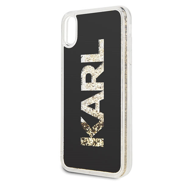 Калъф Karl Lagerfeld KLHCI65KAGBK с Karl logo Glitter за iPhone XsMax, черен