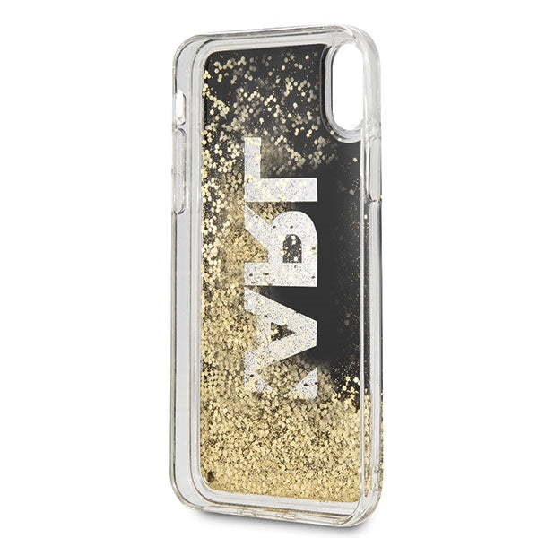 Калъф Karl Lagerfeld KLHCI65KAGBK с Karl logo Glitter за iPhone XsMax, черен