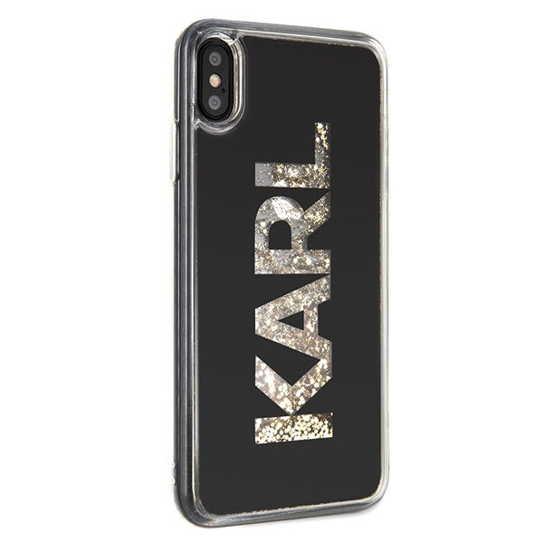 Калъф Karl Lagerfeld KLHCI65KAGBK с Karl logo Glitter за iPhone XsMax, черен