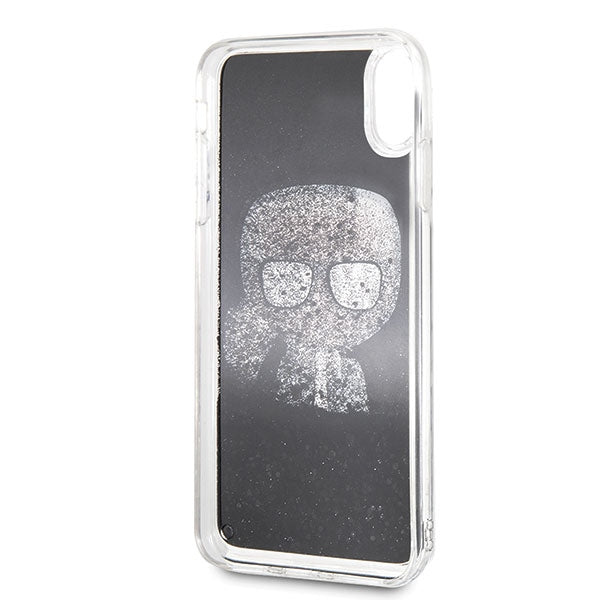 Калъф Karl Lagerfeld KLHCI65ICGBK Iconic Glitter за iPhone XS Max, черен