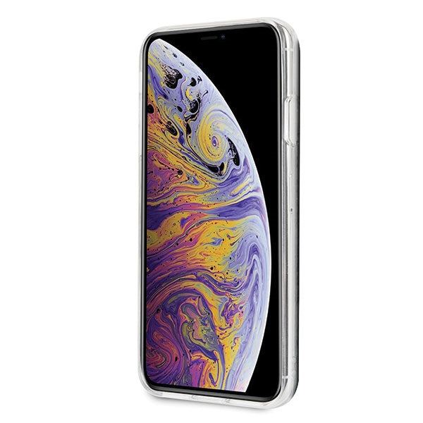 Калъф Karl Lagerfeld KLHCI65ICGBK Iconic Glitter за iPhone XS Max, черен