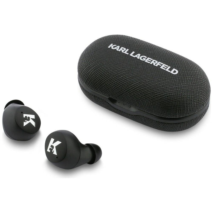 Слушалки Karl Lagerfeld Saffiano Logo ENC, черни