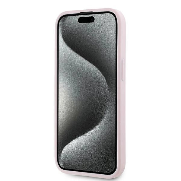Калъф Karl Lagerfeld Diagonal Quilted Script за iPhone 15 Plus / 14 Plus - розов