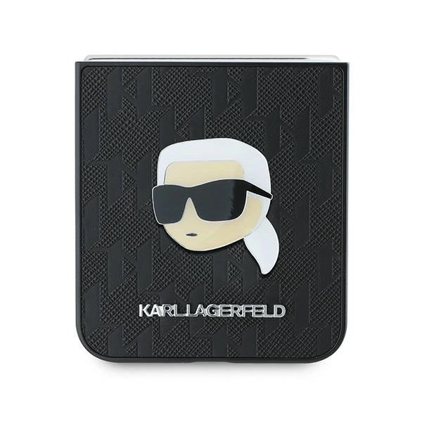Калъф Karl Lagerfeld Saffiano Monogram за Samsung Galaxy Z Flip 6 - черен