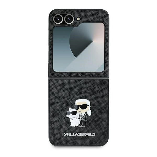 Karl Lagerfeld Saffiano Metal Pin Case за Samsung Galaxy Z Flip 6 - черен