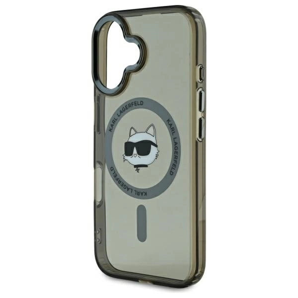 Калъф Karl Lagerfeld IML Metal Choupette Head MagSafe iPhone 16 - черен
