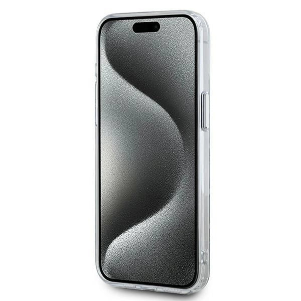 Karl Lagerfeld IML Monogram Karl & Choupette Head MagSafe Калъф за iPhone 15 Pro - прозрачен