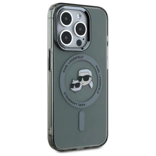 Karl Lagerfeld KLHMP15XHLSKCK iPhone 15 Pro Max 6.7" черен/черен твърд калъф IML Metal Karl&Choupette Head MagSafe