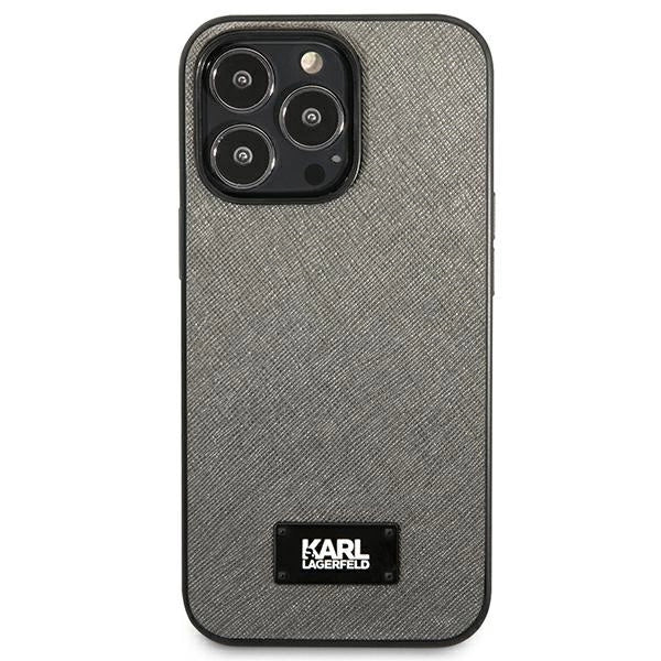 Karl Lagerfeld Saffiano Plaque Case за iPhone 13 Pro Max 6.7" - сребрист