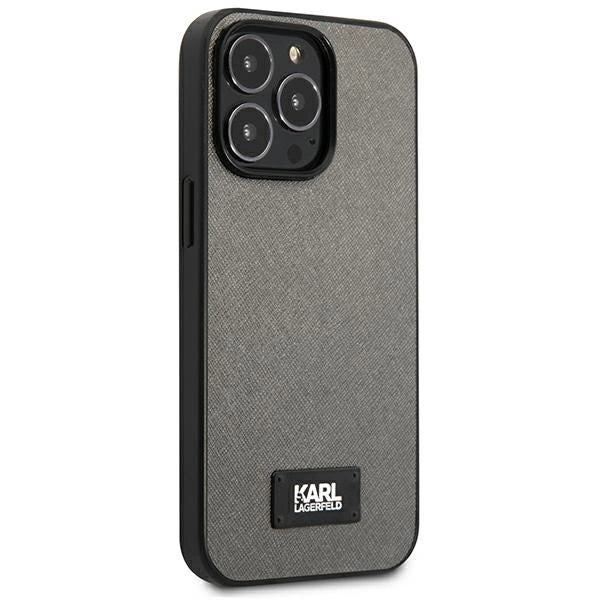 Karl Lagerfeld Saffiano Plaque Case за iPhone 13 Pro Max 6.7" - сребрист