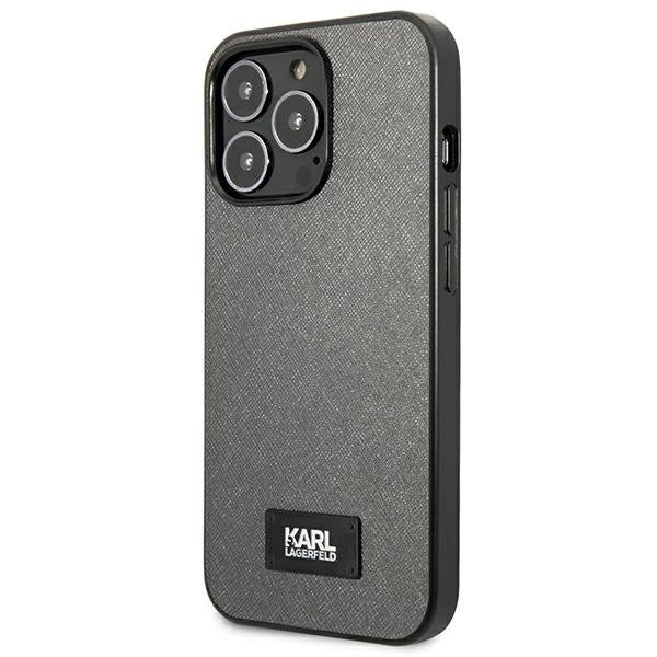 Karl Lagerfeld Saffiano Plaque Case за iPhone 13 Pro Max 6.7" - сребрист