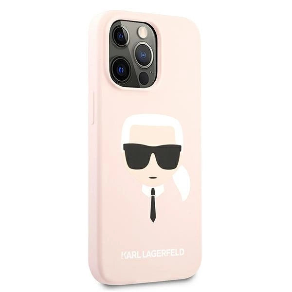 Karl Lagerfeld силиконов калъф Karl`s Head за iPhone 13 Pro Max 6.7" - светло розов