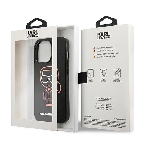 Karl Lagerfeld Karl Ikonik Outline Case за iPhone 13 Pro Max 6.7" - черен