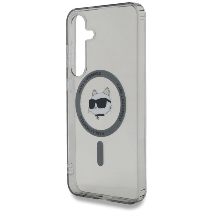 Karl Lagerfeld Button Choupette Head Printed Logo MagSafe Калъф за Samsung Galaxy S25 черен